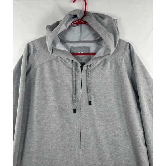 SAXX Down Time Hoodie Mens 2XL Gray Full Zip Lightweight Sweatshirt Casual - Picture 1 of 7